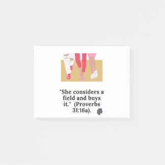 彼女は畑を考え買ている。(箴言3116a ポストイット