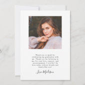 彼女は白いアーチ卒業発表をした 招待状 (裏面)