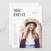 彼女は白いアーチ卒業発表をした 招待状 (正面/裏面)