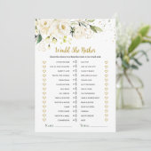 彼女は白いバラを好む ブライダルシャワー ゲーム 招待状 (スタンド正面)