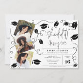 彼女は白黒モダン写真卒業した 招待状 (正面)