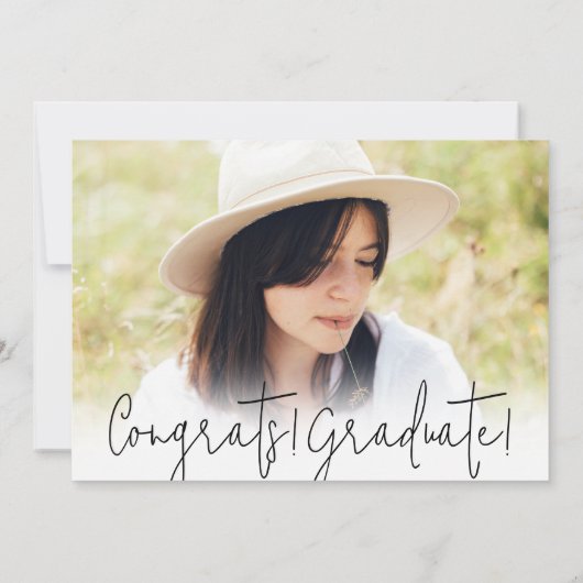 彼女は白黒モダン写真卒業した 招待状 (裏面)