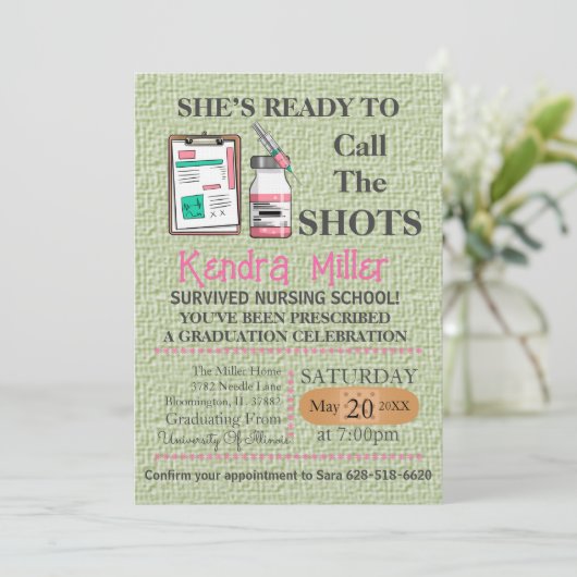 彼女は看護の卒業式と呼ぶ準備ができている 招待状 (スタンド正面)