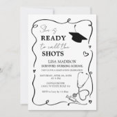 彼女は看護の卒業式を言う準備ができている 招待状 (正面)