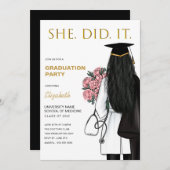 彼女は看護医学校の卒業式をした 招待状 (正面/裏面)