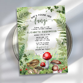 彼女は真菌の森のキノコブライダルシャワーを見つけた 招待状
