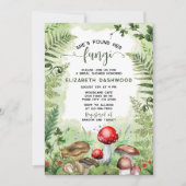 彼女は真菌の森のキノコブライダルシャワーを見つけた 招待状 (正面)