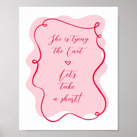 彼女は短いレトロピンクの波打ちを取って結んでいる ポスター (正面)