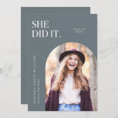 彼女は石の青いアーチ卒業発表をした 招待状 (正面/裏面)