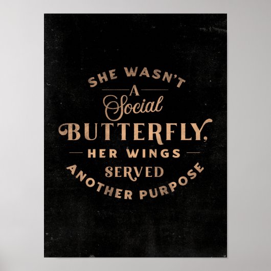 彼女は社交的なタイプではなかった - かわいいタイポグラフィ ポスター (正面)