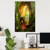 彼女は祈祈りの言葉を持つ ポスター (ホームオフィス)