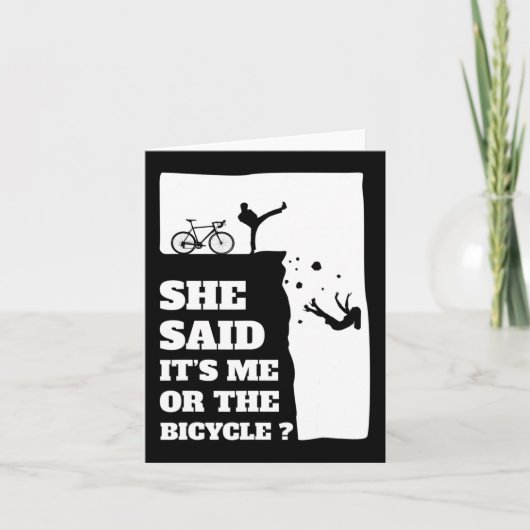 彼女は私か自転車おもしろいサイクリング カード (正面)