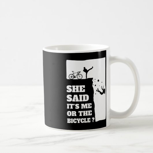 彼女は私か自転車おもしろいサイクリング コーヒーマグカップ (右)