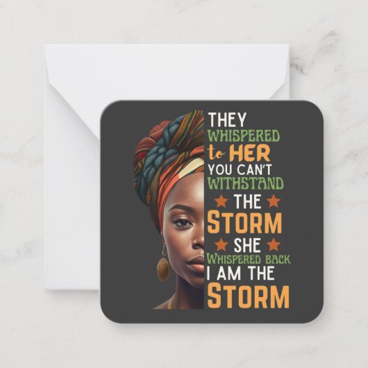 彼女は私が嵐の強い女性であることを小声で言った ノートカード (正面)