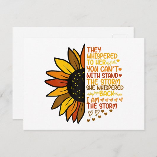 彼女は私が嵐の日差しであることを囁おもしろいいた シーズンポストカード (正面/裏面)
