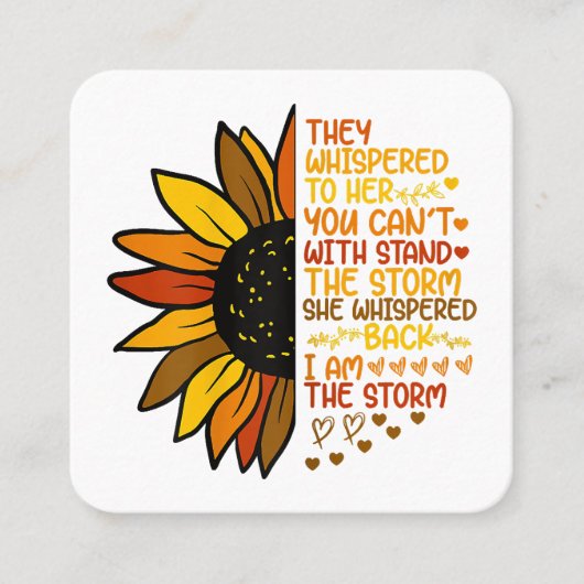 彼女は私が嵐の日差しであることを囁おもしろいいた スクエア名刺 (正面)