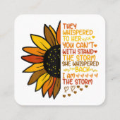 彼女は私が嵐の日差しであることを囁おもしろいいた スクエア名刺 (裏面)