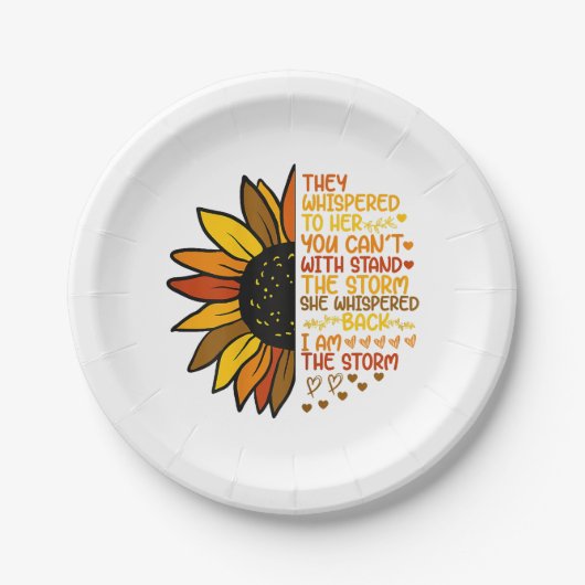 彼女は私が嵐の日差しであることを囁おもしろいいた ペーパープレート (正面)