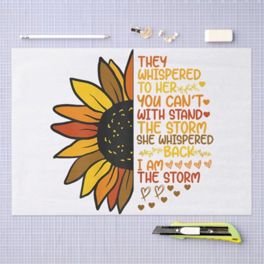 彼女は私が嵐の日差しであることを囁おもしろいいた 薄葉紙 (クラフト)