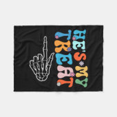 彼女は私のトリックである彼は私のトリートハロウィンカップル フリースブランケット (正面(横))