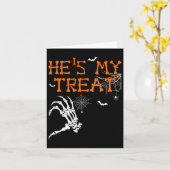 彼女は私のトリック彼は私のトリートハロウィーンクープルである カード (黄色い花)