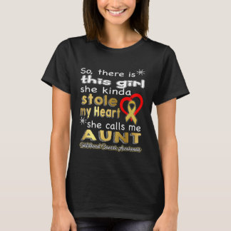 彼女は私のハートを盗んだ – 叔母 – 小児癌の戦争 Tシャツ