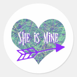 彼女は私のハートシェイプネットワーキングの紫 ラウンドシール