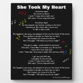 彼女は私のハート音符の詩を取った フォトプラーク (正面)