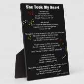 彼女は私のハート音符の詩を取った フォトプラーク (側面)