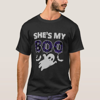 彼女は私のブー彼は私のブハロウィーンのカップルコスチューム Tシャツ