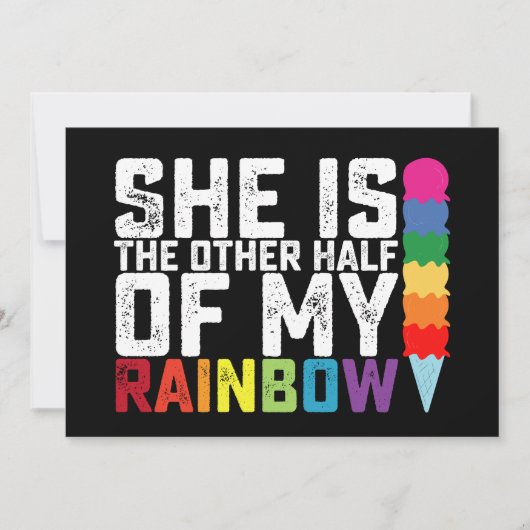 彼女は私のレインボーレズビアンゲイの残りの半分だ 招待状 (正面)