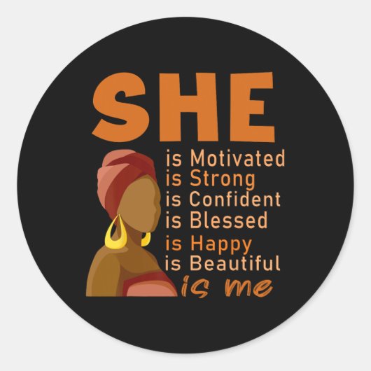 彼女は私の強い教育を受けた黒い歴史の月 ラウンドシール (正面)