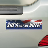 彼女は私の得投票だ! バンパーステッカー (車上)