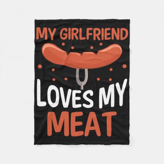 彼女は私の肉を愛している フリースブランケット (正面)