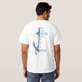 彼女は私の足を地面に固定する錨 Tシャツ (裏面フル)