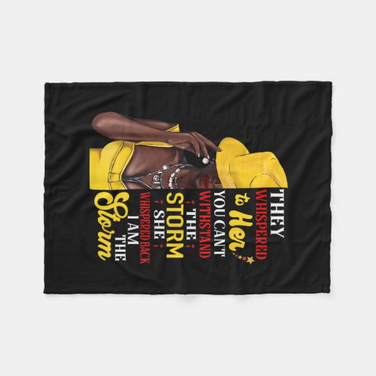 彼女は私は嵐の黒い歴史のMoであるようにささやいた フリースブランケット (正面(横))