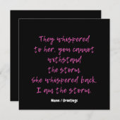 彼女は私を嵐の引用文と囁やる気を起こさせるいた 招待状 (正面/裏面)