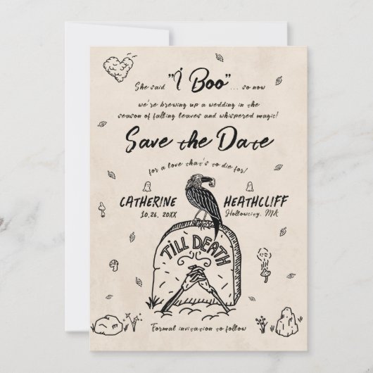 彼女は私を死ぬまで、そして死ぬまでブーと結婚言った 招待状 (正面)