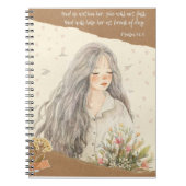 彼女は秋ヴィンテージをテーマにしたノート ノートブック (正面)