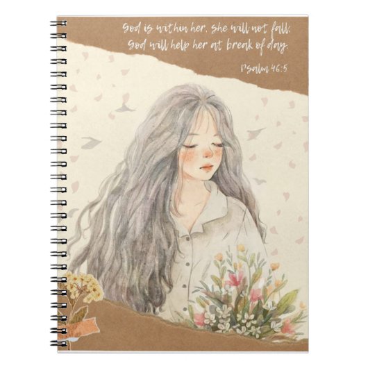 彼女は秋ヴィンテージをテーマにしたノート ノートブック (正面)