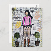 彼女は秘蔵だ。混合メディアオリジナル ポストカード (正面/裏面)