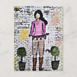 彼女は秘蔵だ。混合メディアオリジナル ポストカード