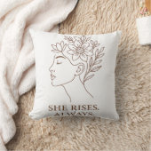 彼女は立ち上がる。Always – 最小限のエンパワーメントデザイン クッション (ブランケット)