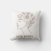 彼女は立ち上がる。Always – 最小限のエンパワーメントデザイン クッション (正面)