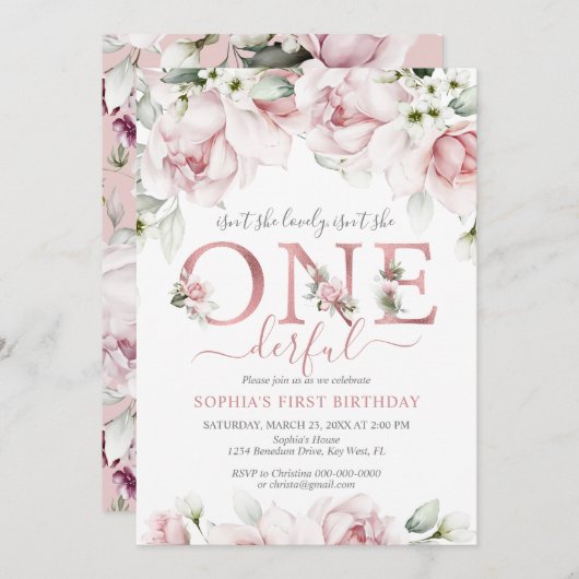 彼女は素敵ではないか、彼女は一面的な一誕生日ではないか 招待状 (正面/裏面)