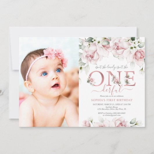 彼女は素敵ではないか、彼女は一面的な一誕生日ではないか 招待状 (正面)