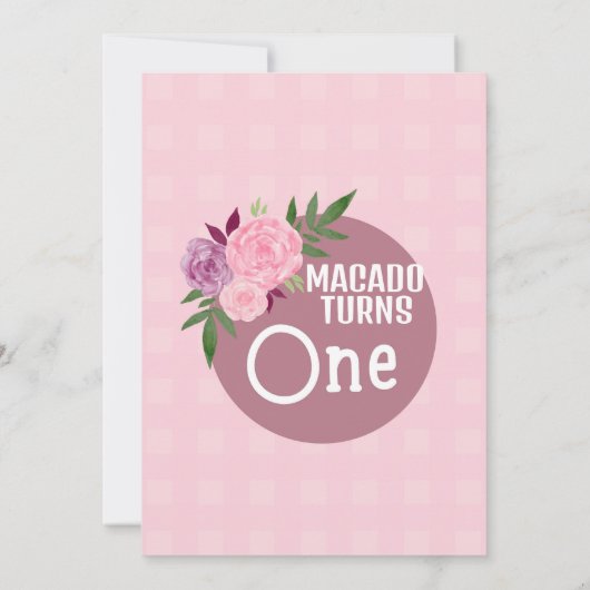 彼女は素敵ではない彼女はOneDerfulカスタマイズ可能 招待状 (裏面)