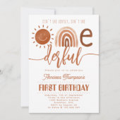 彼女は素敵なオネダーフルボホーレインボー誕生日 招待状 (正面)