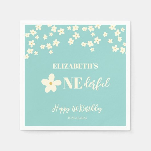 彼女は素敵なデイジーの最初の誕生日の花ではない スタンダードカクテルナプキン (正面)