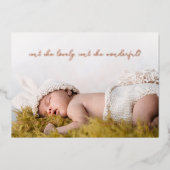 彼女は素敵なバラ金ゴールド誕生の発表ではない 箔招待状 (正面)